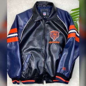 🔥 Chicago Bears NFL faux Leather Jacket size XL
